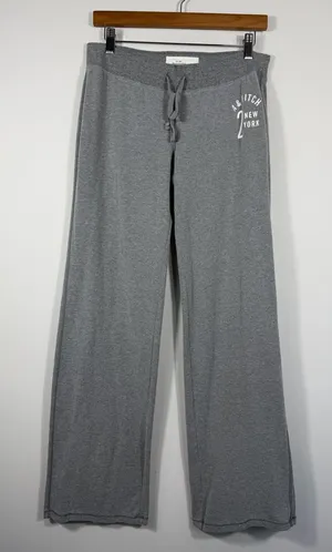 Abercrombie & Fitch Gray Wide Leg Sweatpants Logo Lounge Pants M thumbnail 1