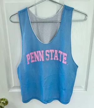 Vintage NEW PENN STATE College Sport Blue Mesh Jersey Tank Top - MEDIUM thumbnail 1