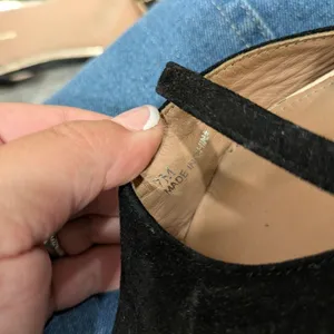 Linea Paolo Black Suede Demi D'Orsay Flats Size 7 thumbnail 9