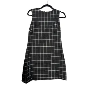 Alice + Olivia Ellis Windowpane Check Black Plaid Sheath Mini Dress Size 4 thumbnail 6