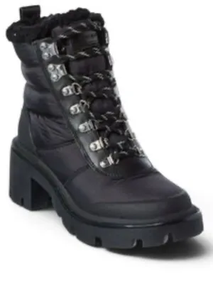 Tory Burch Black Winter Boots with Fur Trim, Size 7.5, New with tag on bottom thumbnail 1