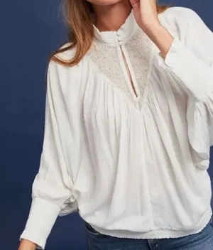 Anthropologie Feather Bone Edda Embroidered Dolman Blouse Size S thumbnail 1