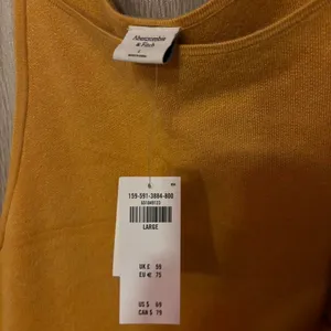 Abercrombie & Fitch NWT‎ Mustard Yellow High Neck Knit Mini Dress Large thumbnail 5