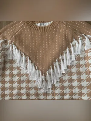 12th Tribe Jamie Beige Houndstooth Sweater thumbnail 2