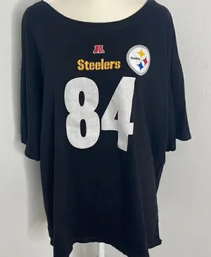 Pittsburg Steelers T-shirt. Size 2X. Majestic Antonio Brown Classic. thumbnail 1