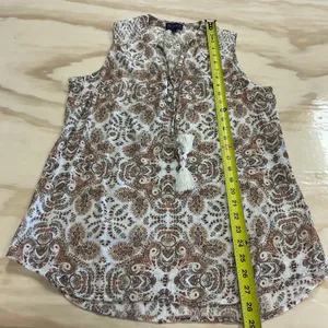 Artesia Boutique Sleeveless Boho Paisley Sleeveless Top Brown and Cream Medium‎ thumbnail 11