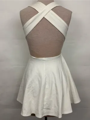 Lulus Going Steady White Backless Strappy Skater Dress small thumbnail 4