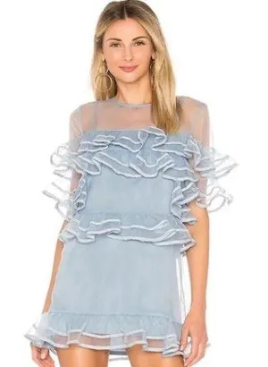 Revolve Wyatt Micro Dress in Vintage Blue thumbnail 1