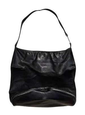 Lauren Ralph Lauren Hobo Bag Womens Medium Black Good Leather‎ LRL Logo Buckle thumbnail 1