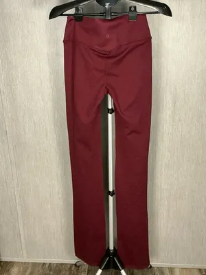 High-Waist Stretch Flare Pants in Burgundy Size Small thumbnail 8
