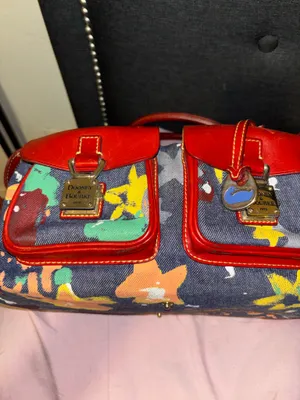 Dooney & Bourke Graffiti Denim Shoulder Bag RARE HTF! thumbnail 6