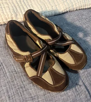 Y2K Vintage Champion Mary Jane’s in pink brown and beige. thumbnail 1