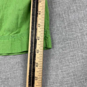 WORN Linen Blend Capri Pants Womens 4 Green Twill Cuffed Pockets Lightweight thumbnail 7