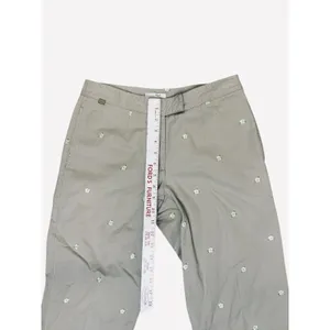 Lizgolf Cathren Cropped Pants‎ Women's 4 Khaki Floral Embroidered Cotton thumbnail 5