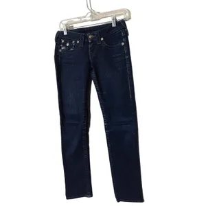 True Religion Blue Billy Dark Wash Boot Cut Denim Jeans Women SZ 25 thumbnail 7