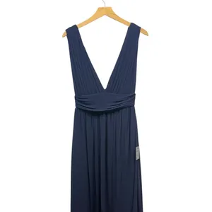 Lulus Heavenly Hues Navy Blue Chiffon Pleated Maxi Dress size Small NWT thumbnail 6