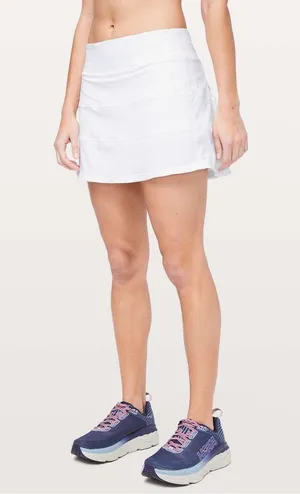 LULULEMON Pace Rival Tennis Skirt White Tall *4-way Stretch 15" Size 4 thumbnail 1
