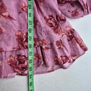 VICI Pink Floral‎ Cutout Puff Sleeve Tiered Mini Dress ACD70781B Small thumbnail 11