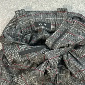 DO + BE Paperbag Waist Trouser Pants Size Small Plaid Straight Leg High Waist thumbnail 8