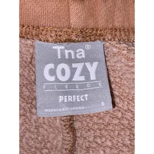 Aritzia‎ Tna Cozy Fleece Perfect Sweatpants Brown Joggers Small 79788 thumbnail 5