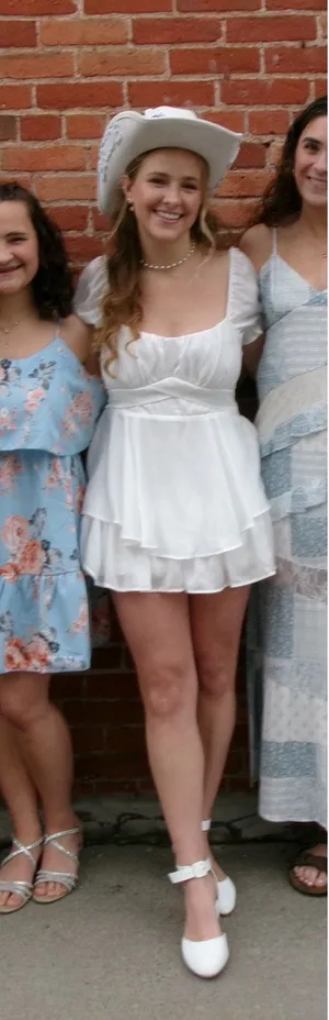 White Flowy Dress Francesca's Mini thumbnail 1