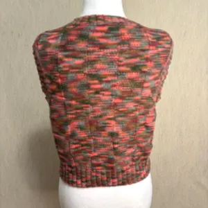 Steve Madden Sweater Vest Multicolor Space Dye Cropped Knit Retro Festival Y2K S thumbnail 4