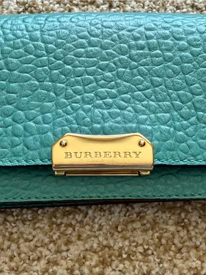 Burberry Madison Wallet on a Chain Pebble Leather Crossbody Bag in Aqua Teal thumbnail 3