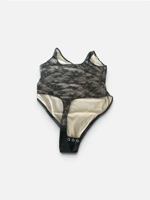 NWT feelingirl Black Lace Shaping Bodysuit size XXL thumbnail 5