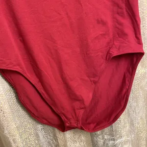 Old Navy brick red Fitted Short-Sleeve V-Neck Bodysuit, size XXL/20 NWT thumbnail 4
