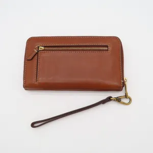 Fossil Emma Womens Brown Faux Leather Inner Pockets Zip Around Wristlet Wallet thumbnail 5
