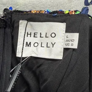Hello Molly Sequin Mini Dress Party Cocktail‎ Navy Multi Size 8 thumbnail 5