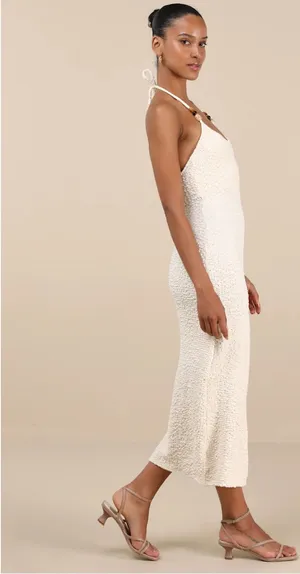Lulus NWT White Beaded Dress thumbnail 4