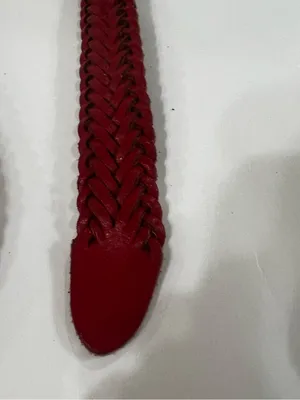 Genuine Leather Braided Belt Red Made in Argentina Western Boho thumbnail 6