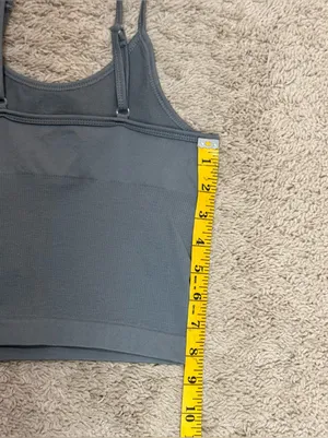 Grey Women's ribbed athletic crop tank top size XS NWOT thumbnail 7