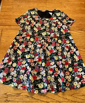 Mimi Maternity Women's Multicolor Floral Fit & Flare Zip Dress S Short Sleeve thumbnail 1