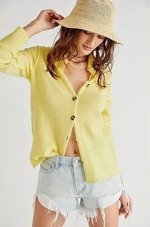 new Free People Sz XS Paloma 100% Cashmere Cardi Button Front Cardigan Sweater thumbnail 1