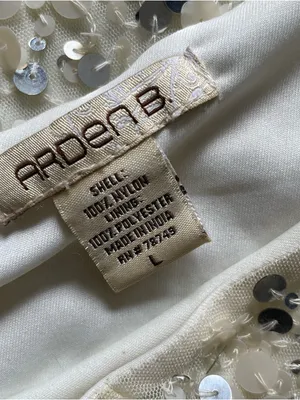 Y2K Vintage Arden B White and Silver Sequin One Shoulder Mini Party Dress Small thumbnail 4
