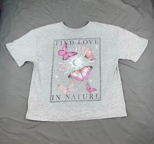 NEW Butterfly Tshirt Gray thumbnail 3