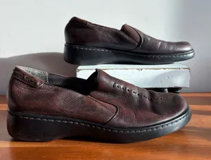 CC Hughes Womens Brown Leather Slip On Wedge Loafers Comfort Shoes Size‎ 7.5 thumbnail 1