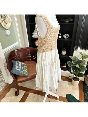 Anthropologie Beckett Crochet Eyelet Dress – Size Medium thumbnail 6
