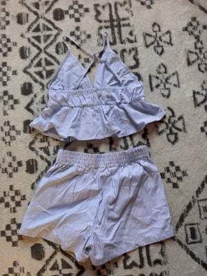 Amazon Blue Striped Short & Tank Set thumbnail 2