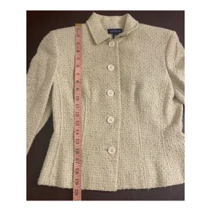 Ann Taylor Textured Tweed Jacket Blazer Pale‎ Green Sz 2 Easter Career Church thumbnail 6