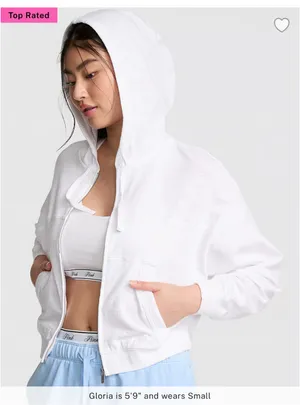 Pink lightweight lounge zip hoodie thumbnail 1
