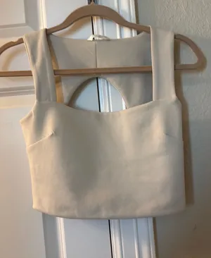 Cream Crop ZARA Top thumbnail 1