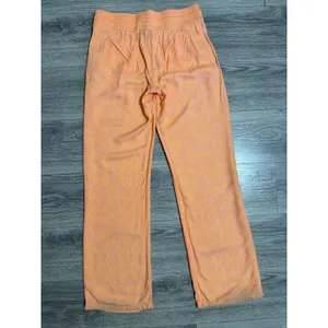 Hurley‎ Womens Size M Orange Pink Batik Print Beach Pants Smocked Waist Coastal thumbnail 4