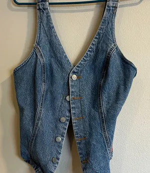 Vintage Bongo Women's Denim corset vest thumbnail 1