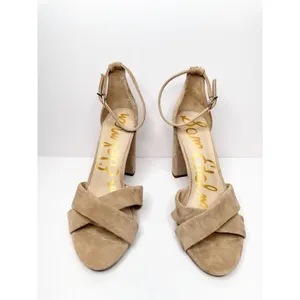 Sam Edelman Sandals Womens Size 10 Tan Suede Ankle Strap Block Heel‎ thumbnail 3