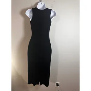 Marine Layer Lexi Rib Sun-In Dress Black Ribbed Midi XS Sleeveless Racerback‎ thumbnail 7
