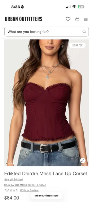 Edikted Mesh Lace up Corset thumbnail 3