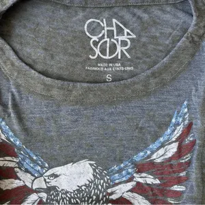 New patriotic chaser eagle made in USA burnout tank top size S America thumbnail 2